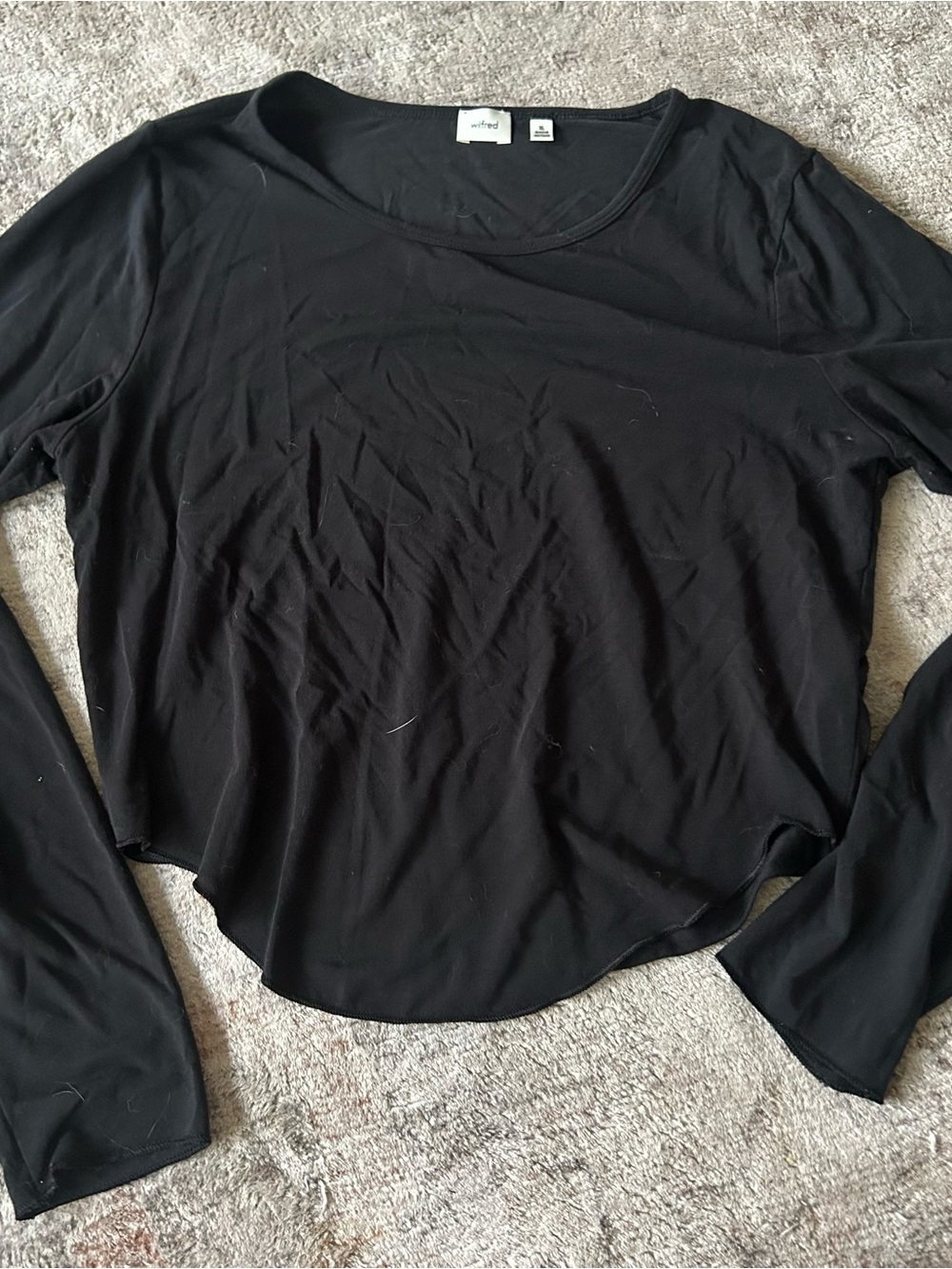 Wilfred Black Long Sleeve Scoop Neck Tee